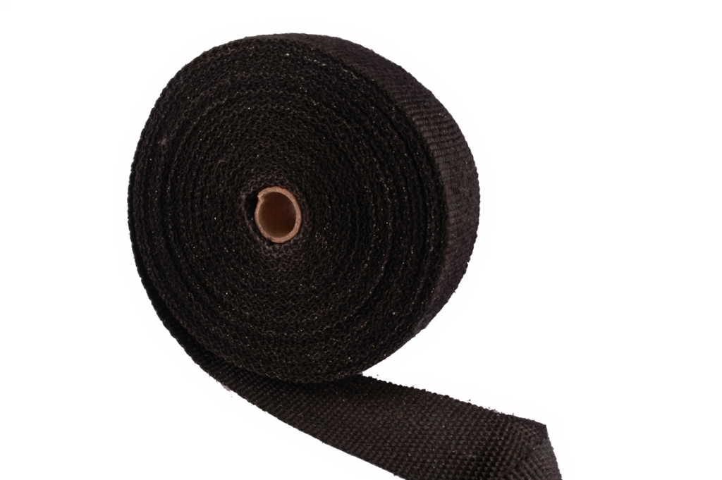 Black 2″ wide x 1/8″ thick High Temperature Exhaust/Header Wrap ...