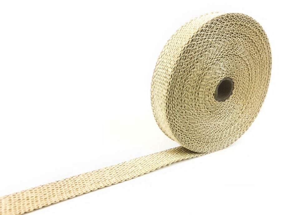 Tan/Copper 1" wide x 1/16" thick x 50" long High Temperature Exhaust/Header Heat Wrap