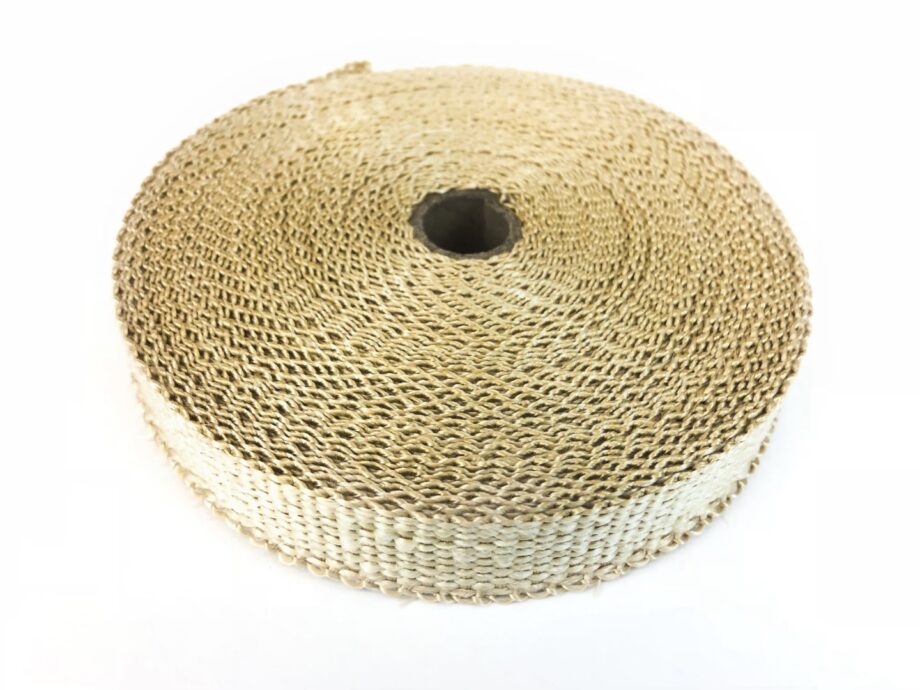 Tan/Copper 1" wide x 1/16" thick x 50" long High Temperature Exhaust/Header Heat Wrap